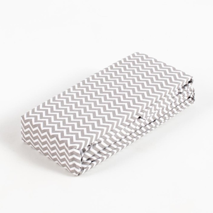 Linea Fitted Sheet 180x200+25Cm Gray With Zig Zag