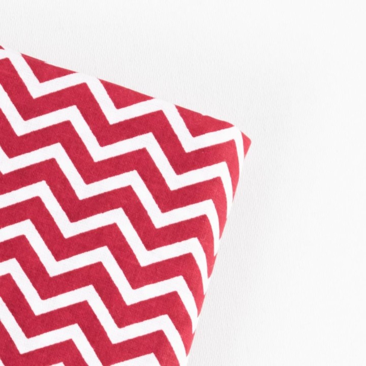 Linea Sheet 180x200+25Cm With Elastic Red With Zig Zag