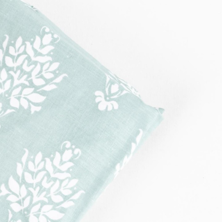 Linea Sheet 180x200+25Cm With Elastic Mint With Flower